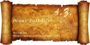Acsai Zoltán névjegykártya
