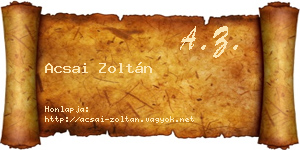 Acsai Zoltán névjegykártya