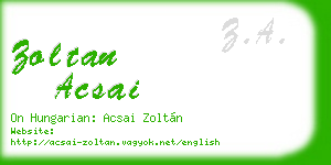 zoltan acsai business card