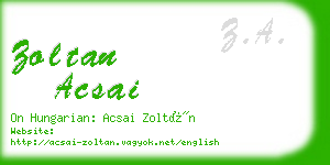 zoltan acsai business card